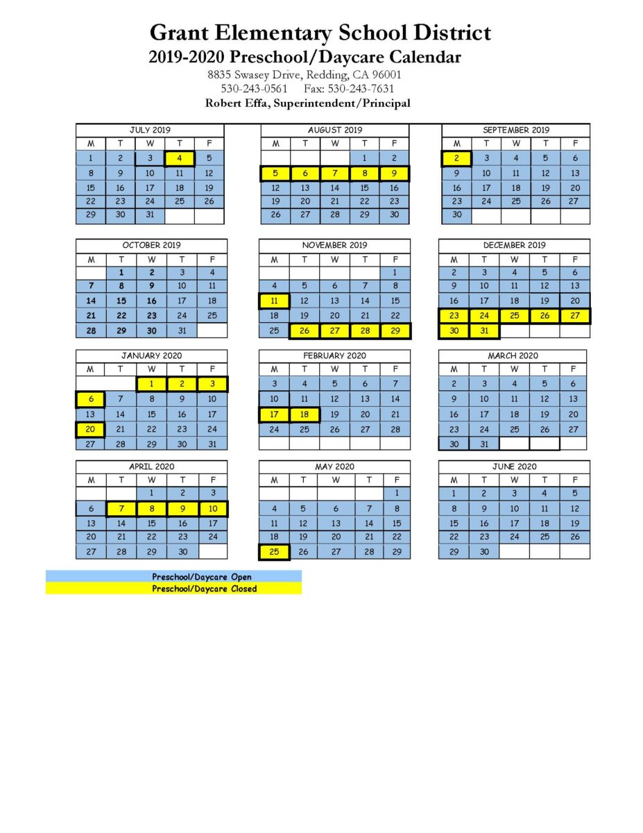 2019-20 Calendars